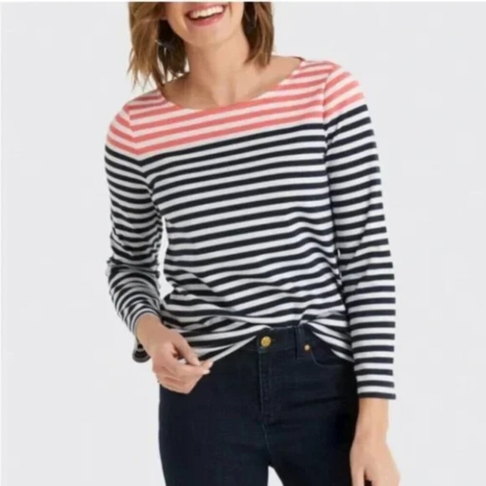 Draper James striped soft ponte pullover top shirt XS blouse pullover luxury